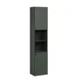 Calicosy - Colonne de salle de bain PUREBLISS 2 portes 2 niches, H186 cm, style intemporel, finition vert sauge et noir mat