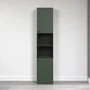 Calicosy - Colonne de salle de bain PUREBLISS 2 portes 2 niches, H186 cm, style intemporel, finition vert sauge et noir mat