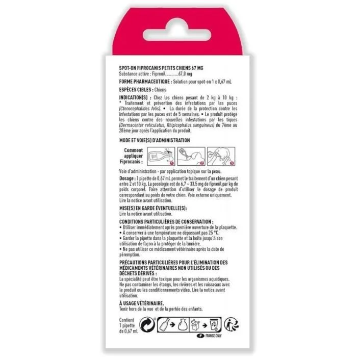 Vetocanis Fiprocanis - Pipette Antiparasitaire pour Petit Chien 2-10 kg, Anti-puces & Tiques, Action Longue Durée, Protection jusqu'à 5 Semaines Vetocanis Fiprocanis - Pipette Antiparasitaire pour Petit Chien 2-10 kg, Anti-puces & Tiques, Action Longue Durée, Protection jusqu'à 5 Semaines
