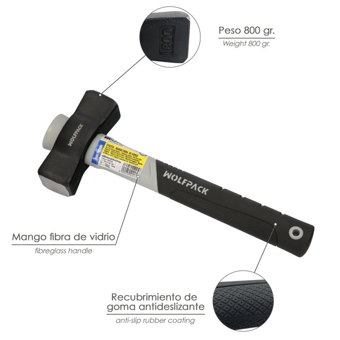 WOLFPACK LINEA PROFESIONAL Maceta Mango Fibra Vidrio 800 Gramos WOLFPACK LINEA PROFESIONAL Maceta Mango Fibra Vidrio 800 Gramos