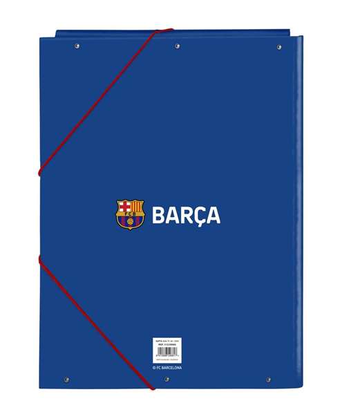 FC Barcelona Dossier carton format A4 avec élastiques et rabats, 2ème équipement 23/24, 26 x 33,5 x 2,5 cm