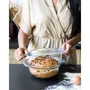 Pyrex - Lot de 2 cocottes en verre ronde, 2,3 L - Résistante aux chocs thermiques -40°C à +350°C, sans BPA, poignées latérales