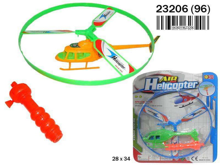 Rama Hélicoptère Volant pour Enfant, 28 x 34 cm, Modèle Surprise, Jouet en Plastique, Langues: Espagnol, Français, Portugais, Anglais