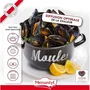 Menastyl Marmite à Moules 24 cm en Acier Émaillé Noir, Plat/Couvercle Réversible, Compatible Tous Feux Dont Induction, Réf. 3645564