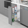 Emuca Porte-bouteilles extractible Suprastar avec fermeture amortie, module 200mm, acier, chromé