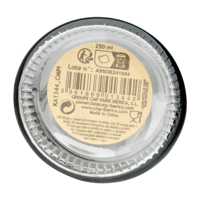 Cook Concept Huilier ou vinaigrier en verre et acier inoxydable 250 ml