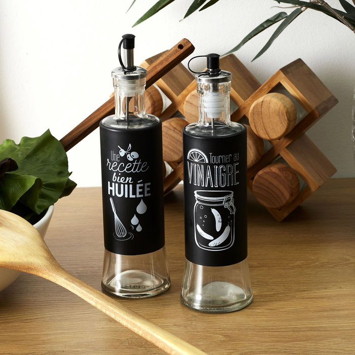 Cook Concept Huilier ou vinaigrier en verre et acier inoxydable 250 ml