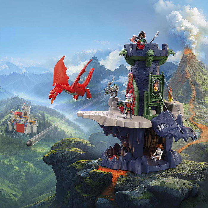 Playmobil Tour des Chevaliers Dragon 72113 - Langue Espagnole - +4 Ans