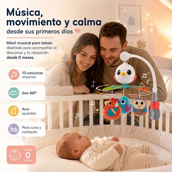 Hola Mobile Musical Pajaritos avec 10 Chansons et Lumières