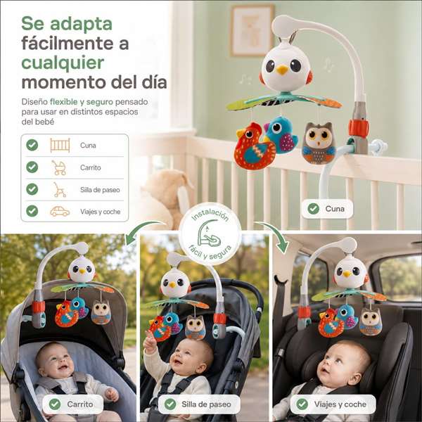 Hola Mobile Musical Pajaritos avec 10 Chansons et Lumières