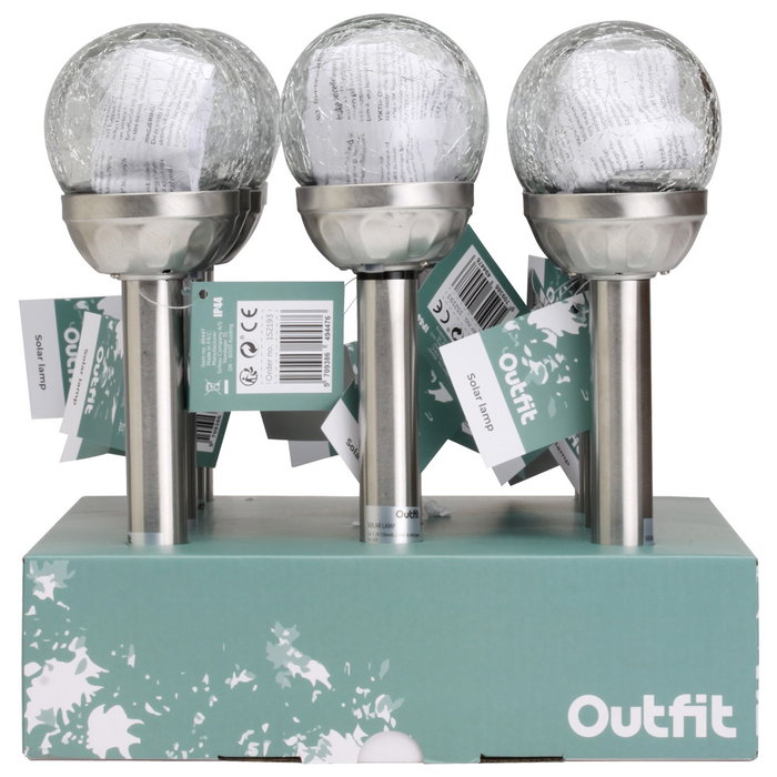 Outfit Lampe solaire en acier inoxydable (D.8 cm H.34 cm)