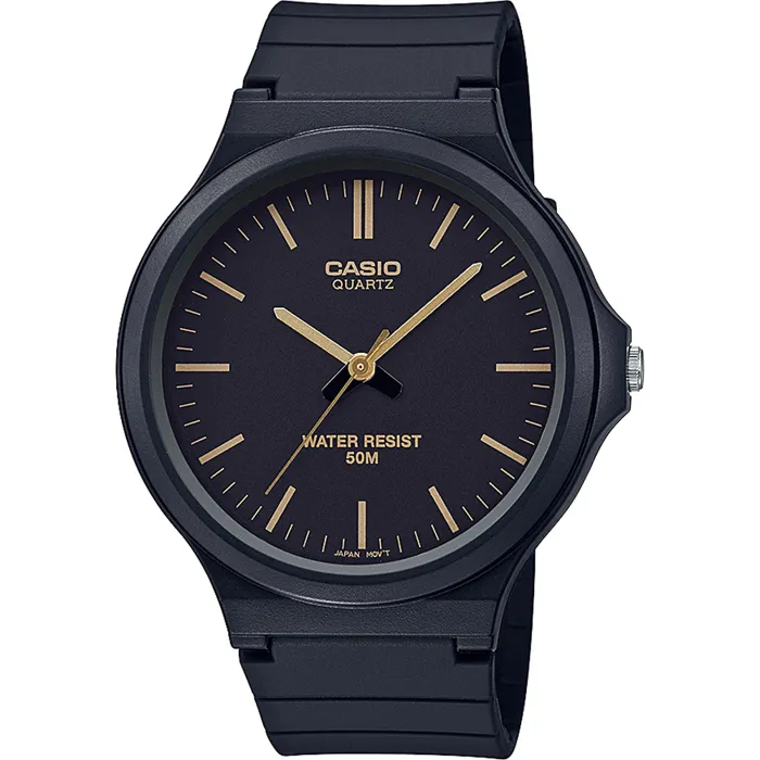 Casio MW-240-1E2VEF - Montre mixte en résine noire - Bracelet résine - Étanchéité 5 bars (50 m) - Mouvement à quartz