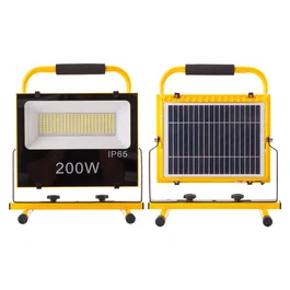 Proyector LED Solar 200W 6500K Blanc avec télécommande et panneau 6V/12W