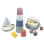 Smoby Little Coffret d'Éveil et de Bain, 3 Jeux dont Magic Tower, Tri de Formes et Bateau à Voile, Jouet Éducatif dès 12 Mois, Fabriqué en France
