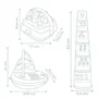 Smoby Little Coffret d'Éveil et de Bain, 3 Jeux dont Magic Tower, Tri de Formes et Bateau à Voile, Jouet Éducatif dès 12 Mois, Fabriqué en France