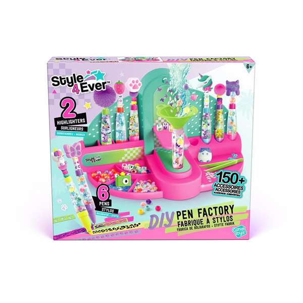 Canal Toys Fabrique de stylos et surligneurs DIY : créez vos propres stylos et surligneurs collection papeterie tendance avec décorations et eau 34x31x7 cm