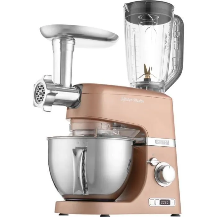 Sencor STM 7876GD - Robot pâtissier 1000 W avec bol inox 4,5 L, 8 vitesses, écran LED et accessoires (hachoir, batteur) Sencor STM 7876GD - Robot pâtissier 1000 W avec bol inox 4,5 L, 8 vitesses, écran LED et accessoires (hachoir, batteur)