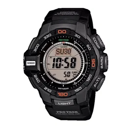 Casio PRG-270-1ER Montre sport analogique-digital solaire 54,6 mm noir avec baromètre, altimètre, thermomètre, boussole et étanchéité 10 bars