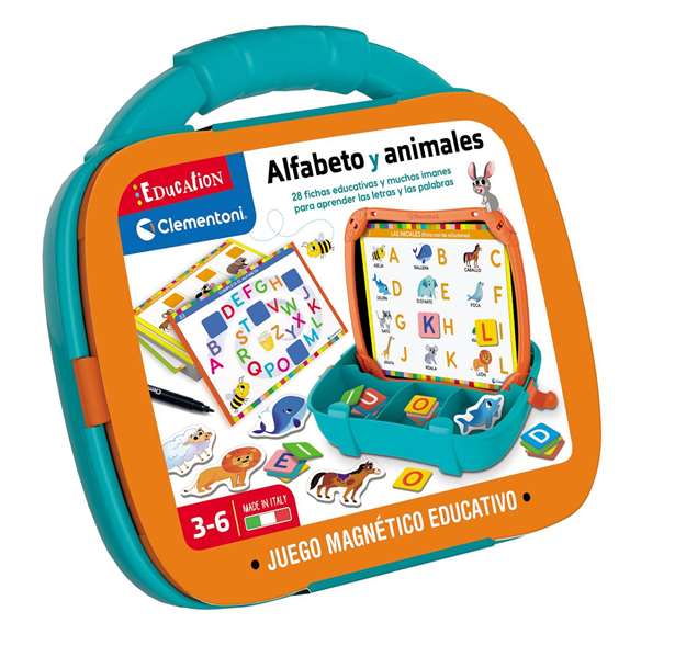 Clementoni Maletín magnético alfabeto y animales - Mallette magnétique alphabet et animaux pour préparer l'école, 27,5 x 23 x 5 cm Clementoni Maletín magnético alfabeto y animales - Mallette magnétique alphabet et animaux pour préparer l'école, 27,5 x 23 x 5 cm