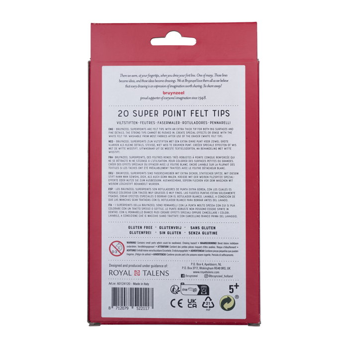Bruynzeel Super Point étui de marqueurs 20 couleurs Bruynzeel Super Point étui de marqueurs 20 couleurs