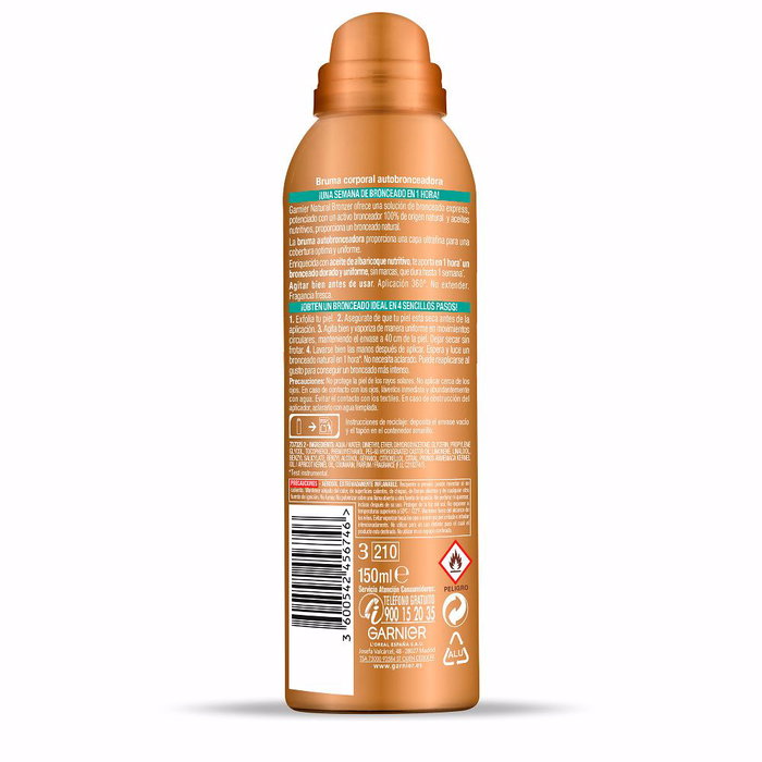 Garnier Natural Bronzer Brume autobronzante medium Garnier Natural Bronzer Brume autobronzante medium