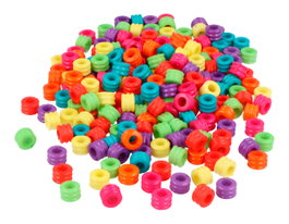 Innspiro Perles en plastique cylindriques Multicolor Opaco 6x4mm, 1400 pièces environ
