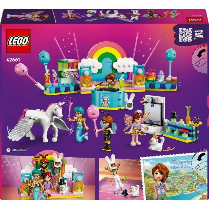Lego Friends 42661 Soirée Déguisée avec une Licorne et une Fée - Jeu de Construction pour Enfants dès 6 Ans avec 4 Mini-Poupées, Chat et Cheval