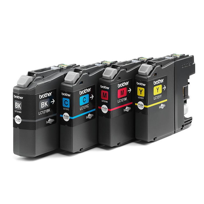 Brother LC-121VALBP Pack de 4 Cartouches d'encre Innobella Noir, Cyan, Magenta, Jaune Brother LC-121VALBP Pack de 4 Cartouches d'encre Innobella Noir, Cyan, Magenta, Jaune
