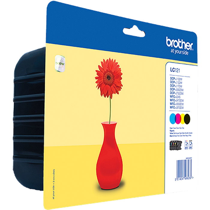 Brother LC-121VALBP Pack de 4 Cartouches d'encre Innobella Noir, Cyan, Magenta, Jaune Brother LC-121VALBP Pack de 4 Cartouches d'encre Innobella Noir, Cyan, Magenta, Jaune