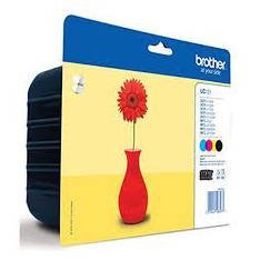 Brother LC121VALBP Pack de 4 Cartouches d'encre Innobella Noir Cyan Magenta Jaune 300 pages A4