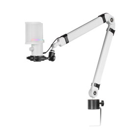 Mars Gaming Mmicxt Microphone Professionnel avec RGB, Cardioïde et Omnidirectionnel, USB, Blanc