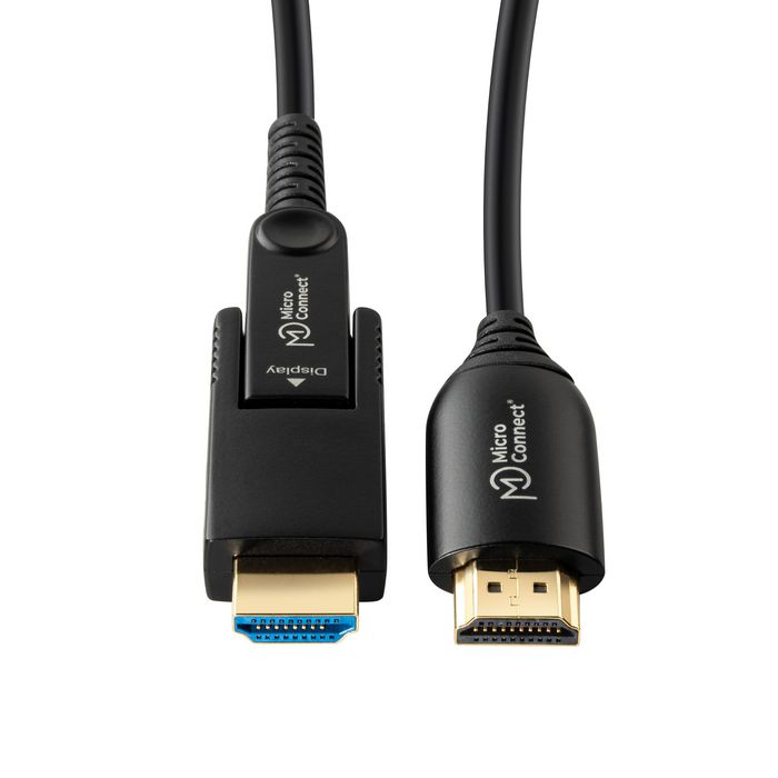MicroConnect Câble HDMI Premium en fibre optique Type A - Type D avec adaptateur, 50m MicroConnect Câble HDMI Premium en fibre optique Type A - Type D avec adaptateur, 50m