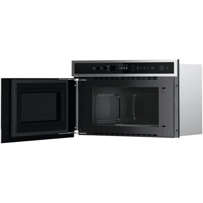 Whirlpool WMN4I4BXF - Four micro-ondes encastrable 22 L inox anti-traces - Gril quartz, technologie CRISP, diffusion 3D System