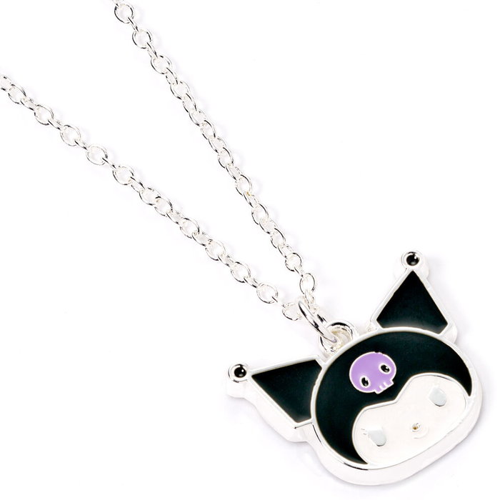 THE CARAT SHOP - Collier pendentif Kuromi Hello Kitty en métal doré avec détails en émail - Chaîne de 40 cm avec allongeur