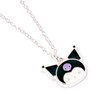 THE CARAT SHOP - Collier pendentif Kuromi Hello Kitty en métal doré avec détails en émail - Chaîne de 40 cm avec allongeur