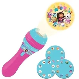 Lexibook Projecteur à Histoires et Lampe Torche Gabby et la Maison Magique - Projeteur d'Images avec 3 Disques (24 Images), Lampe de Poche Douce - Pour Enfant à Partir de 3 Ans