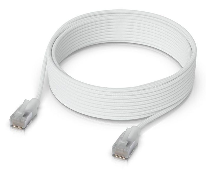 Ubiquiti Premium Cable Ethernet Cat 6A RJ45 blindé tressé 10 GbE PoE++ translucide/blanc longueur 8 m