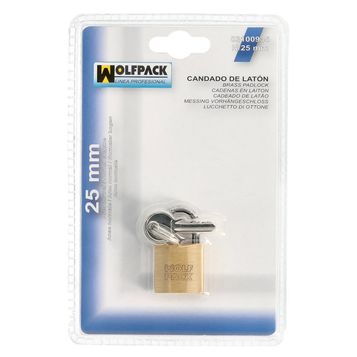 WOLFPACK LINEA PROFESIONAL Chaîne en laiton anse normale 25 mm WOLFPACK LINEA PROFESIONAL Chaîne en laiton anse normale 25 mm