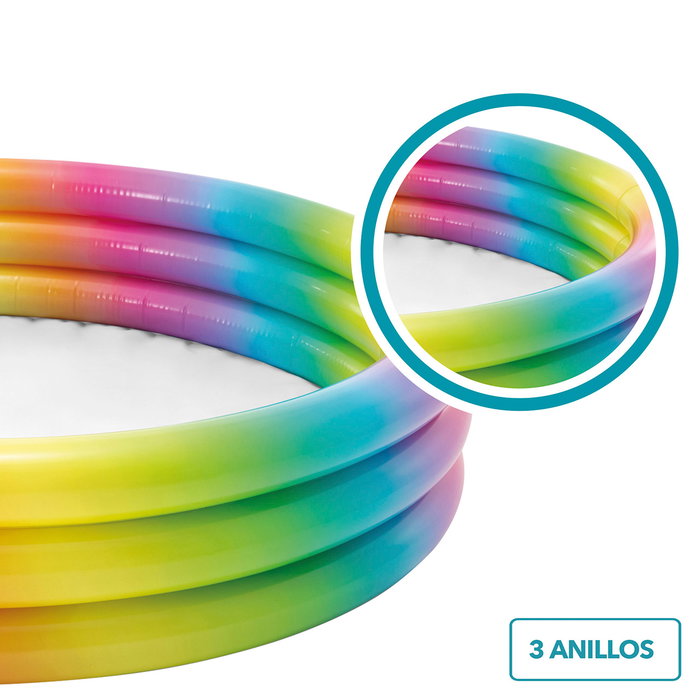INTEX - Piscine Gonflable pour Enfants avec 3 Ares Multicolores 147 x 33 cm, Capacité 330 Litres