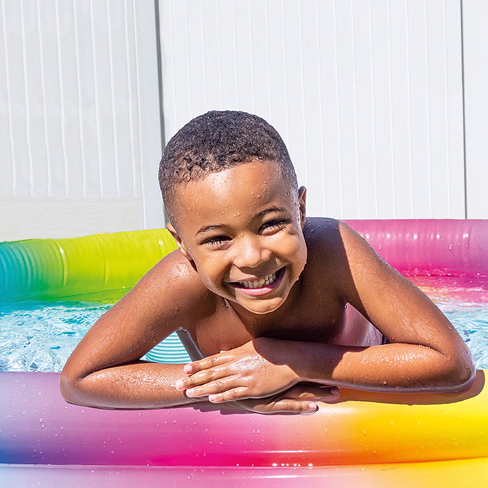 INTEX - Piscine Gonflable pour Enfants avec 3 Ares Multicolores 147 x 33 cm, Capacité 330 Litres