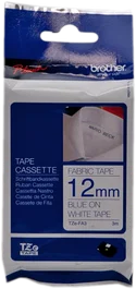 Brother TZe-FA3 Ruban d'impression Bleu sur Blanc 12 mm x 5 m