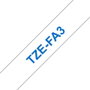 Brother Ruban de marquage TZE-FA3 Bleu, blanc