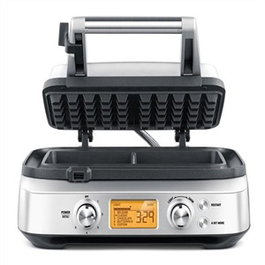 Sage SWM620BSS4EEU1 Gaufrier double rectangulaire avec écran LCD, surface en acier inoxydable brossé et minuterie automatique