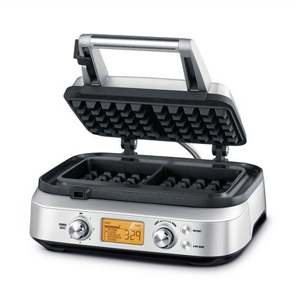 Sage SWM620BSS4EEU1 Gaufrier double rectangulaire avec écran LCD, surface en acier inoxydable brossé et minuterie automatique