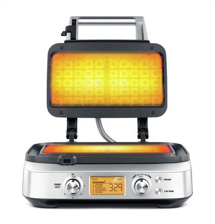 Sage SWM620BSS4EEU1 Gaufrier double rectangulaire avec écran LCD, surface en acier inoxydable brossé et minuterie automatique