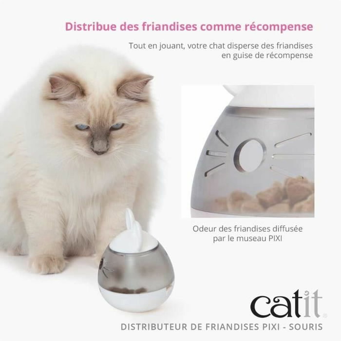 Catit PIXI Distributeur de friandises oreilles de souris blanc
