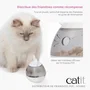 Catit PIXI - Distributeur de friandises pour chat interactif avec effet culbuto et ouverture réglable - Design oreilles de souris - Blanc