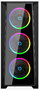 Hiditec MH12 Boîtier PC Gaming ATX Noir - Panneau Latéral en Verre Trempé, USB Type-C, 4 Ventilateurs ARGB, Filtre Anti-Poussière
