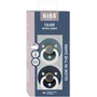 BIBS Sucette Bébé Taille 2 Petrol Deep Space - Pack de 2 avec Embout Rond Phosphorescent
