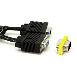 Phoenix Technologies Cable VGA Prolongateur Mâle-Mâle 5 Mètres Noir avec Adaptateur